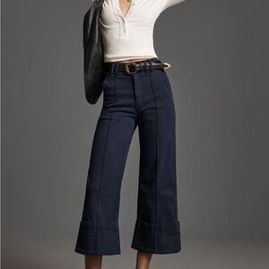 Anthropologie Pilcro Wide Leg Cuffed Pants
